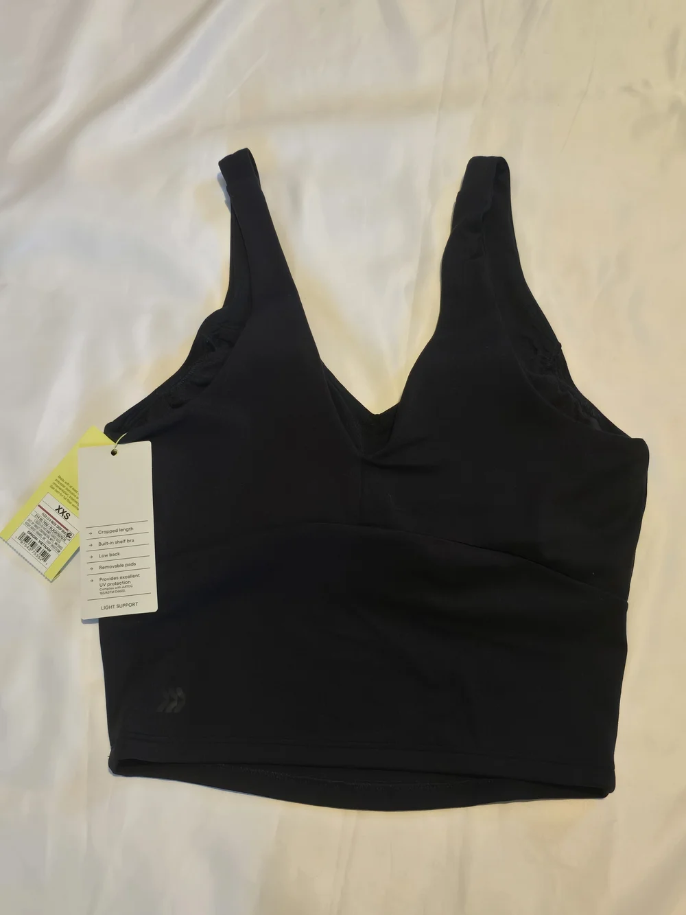 Women's Flex Light Support V Neck Cropped Sports Bra - All in Motion Black XXS